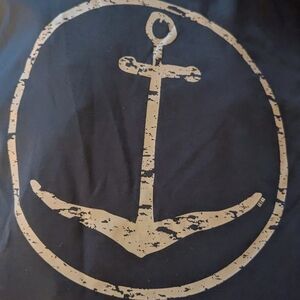 Dark Navy Rashguard with Gray Anchor Design